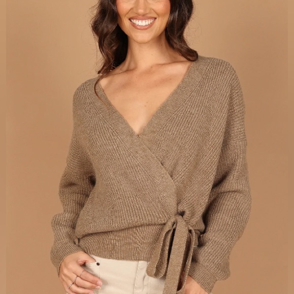 Petal & Pup brown tie sweater - Picture 1 of 3